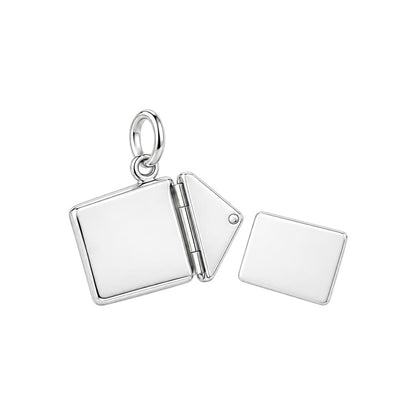 Tucked Away Love Letter Charm Bracelet – Personalized Mom Gift – back of the charm, engraving area