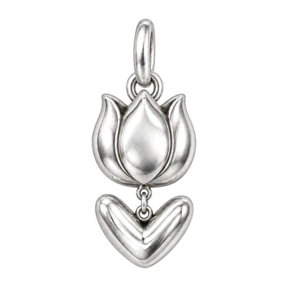 Tulip Love Charm and Polyester Cord Bracelet Set