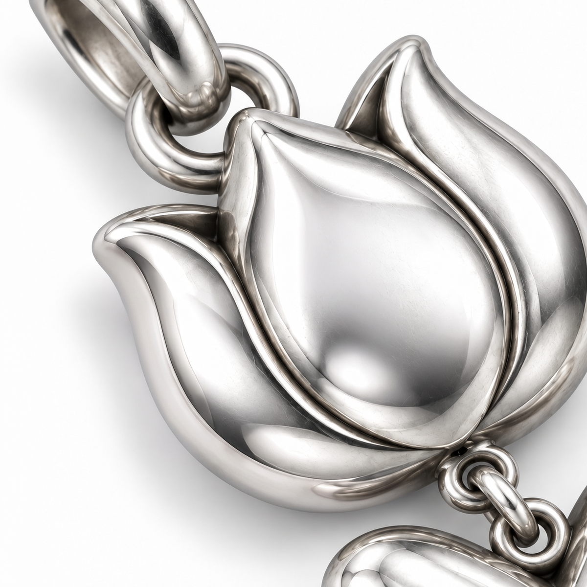 Tulip Love Charm and Polyester Cord Bracelet Set