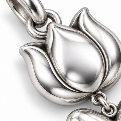 Tulip Love Charm and Polyester Cord Bracelet Set