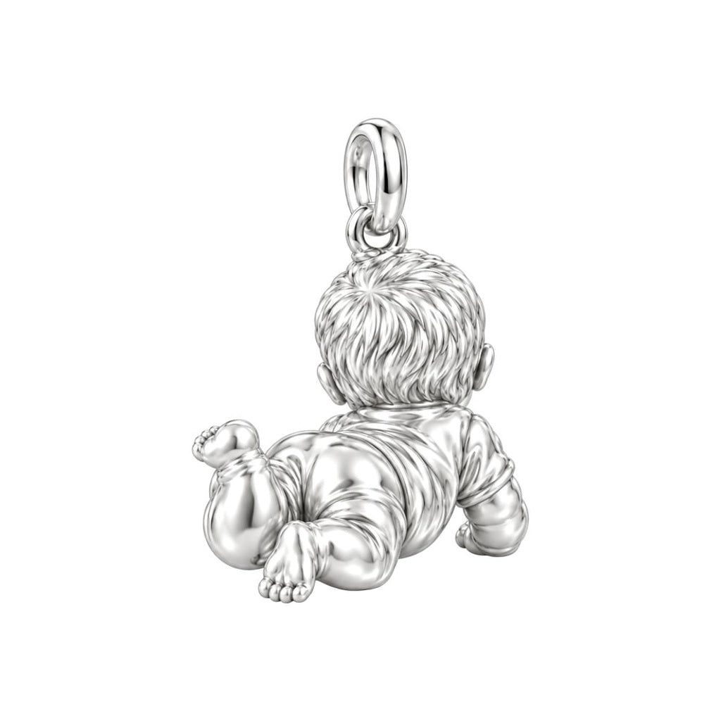 Tummy Time Joy Charm Bracelet – Personalized Mom Gift – back of the charm, engraving area