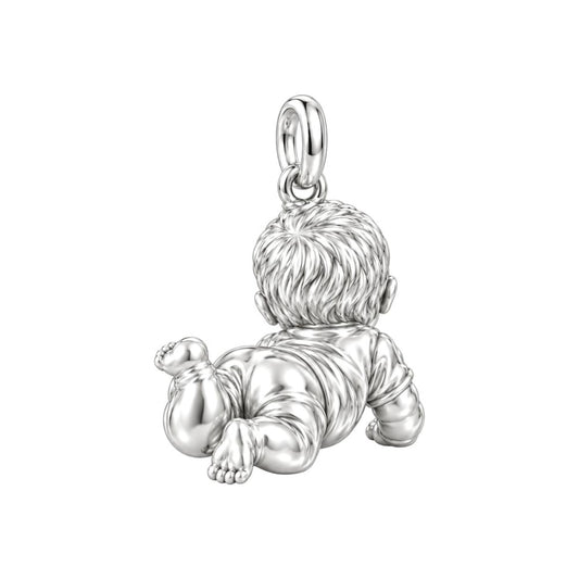 Tummy Time Joy Charm Bracelet – Personalized Mom Gift – back of the charm, engraving area