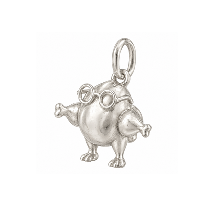 Turkey with Round Glasses Charm — Silver — 50-works-silver-20260916-5