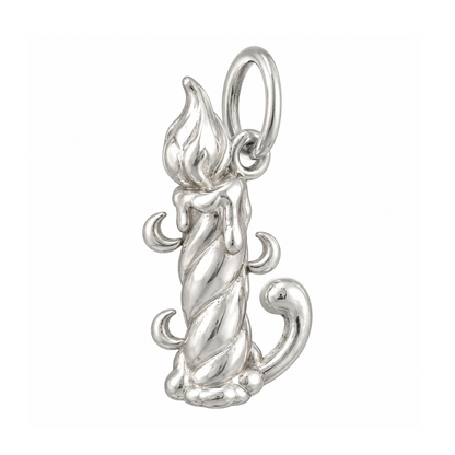 Twisted Candle and Flame Charm — Silver — 50-works-silver-20260916-52