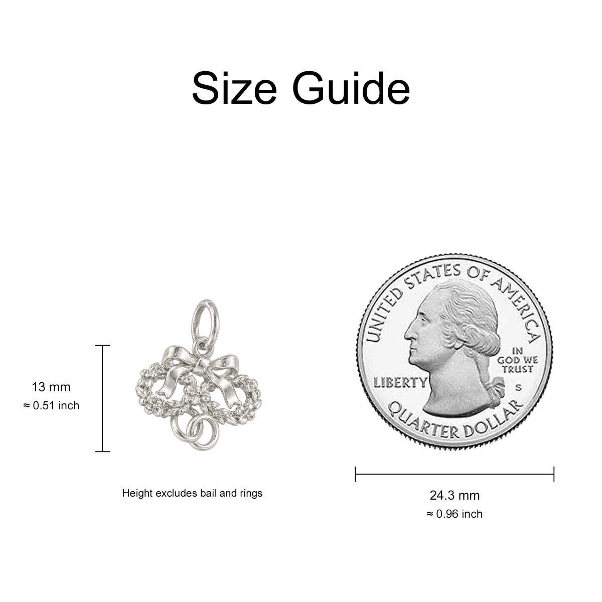 Two Wedding Crowns Charm — Size Guide — 13 mm body excluding bail and rings — 50-works-silver-20260916-174