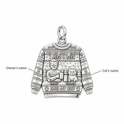 Ugly Sweater Beer And Cat Charm Bracelet – Personalized Gift – personalization guide