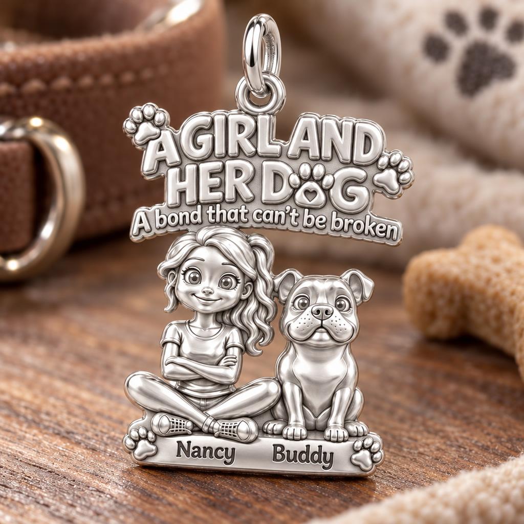 Unbroken Bond Charm Bracelet – Personalized Dog Mom Gift – macro detail of the charm
