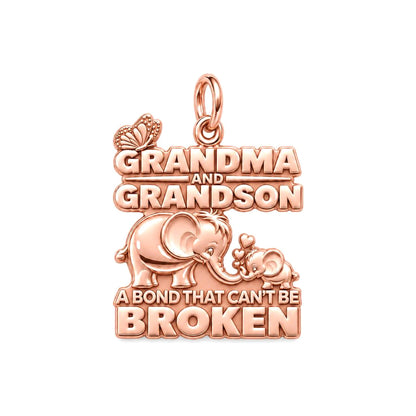 Unbroken Bond Elephant Charm Bracelet – Personalized Nana Gift – rose gold charm, front view