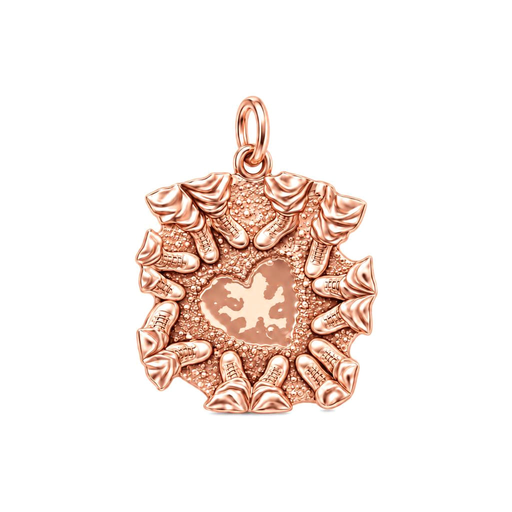United Boots Heart Charm Bracelet – Personalized Veteran Gift – rose gold charm, front view