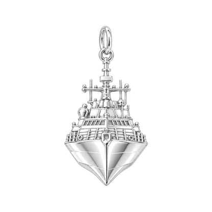 Valiant Navy Destroyer Charm Bracelet – Personalized Veteran Gift – silver charm, front view