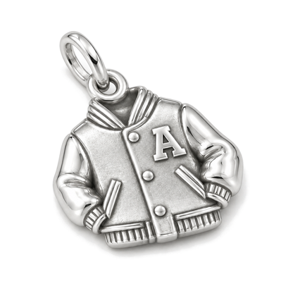 Varsity Jacket Charm — Silver Super Macro | charm-topics-remaining-444-2026-09-14 | topic-412