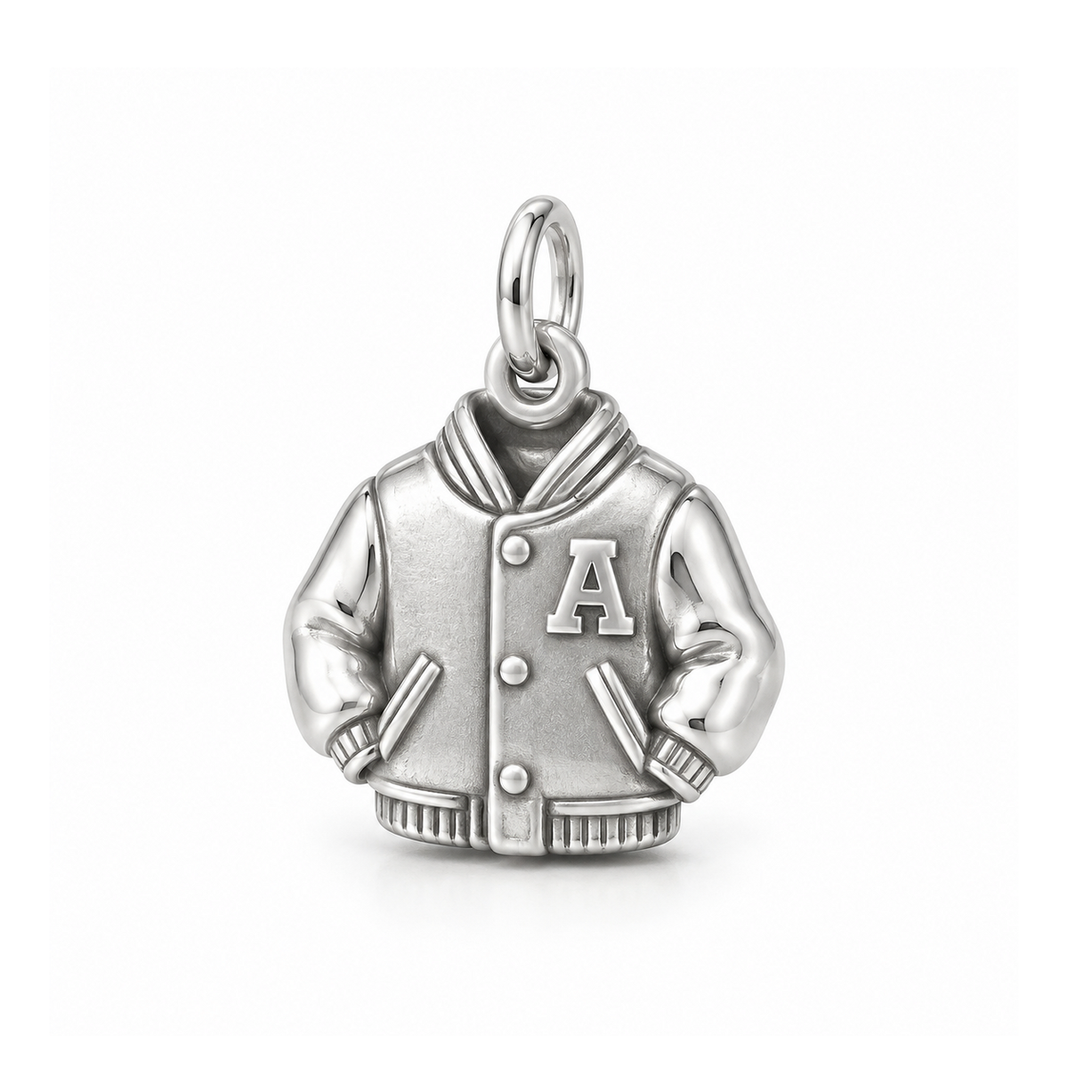 Varsity Jacket Charm — Silver | charm-topics-remaining-444-2026-09-14 | topic-412