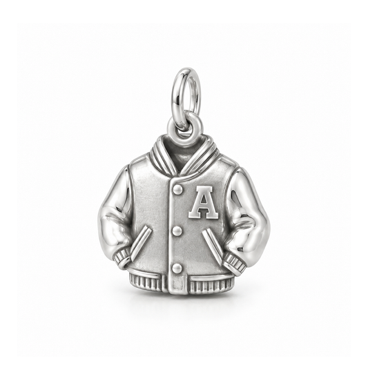 Varsity Jacket Charm — Silver | charm-topics-remaining-444-2026-09-14 | topic-412