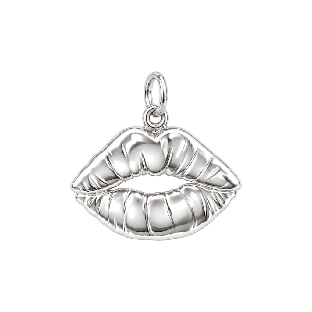 Velvet Kiss Charm Bracelet – Personalized Couple Gift – silver charm, front view