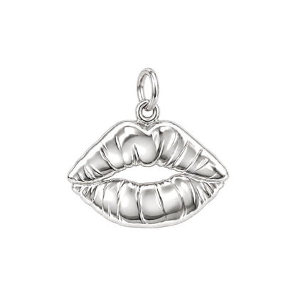 Velvet Kiss Charm Bracelet – Personalized Couple Gift – silver charm, front view
