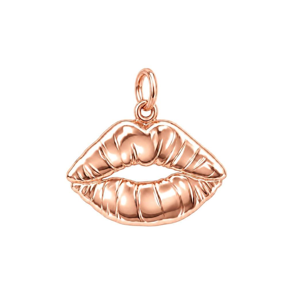 Velvet Kiss Charm Bracelet – Personalized Couple Gift – rose gold charm, front view
