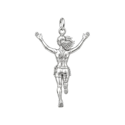 Victory Finish Line Charm Bracelet – Personalized Runner Gift – back of the charm, engraving area