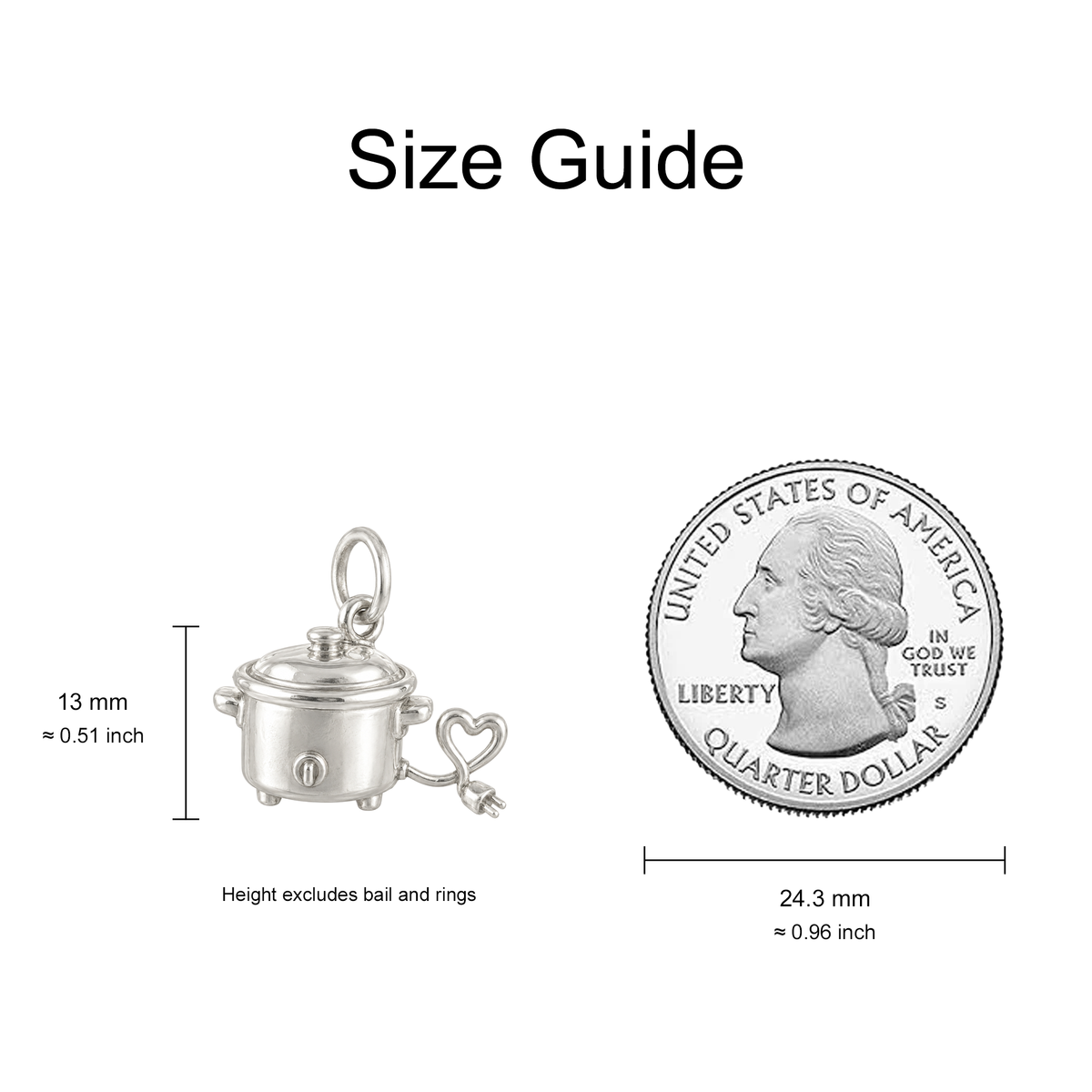 Vintage Electric Cooker Charm — Size Guide — 13 mm body excluding bail and rings — 50-works-silver-20260916-193