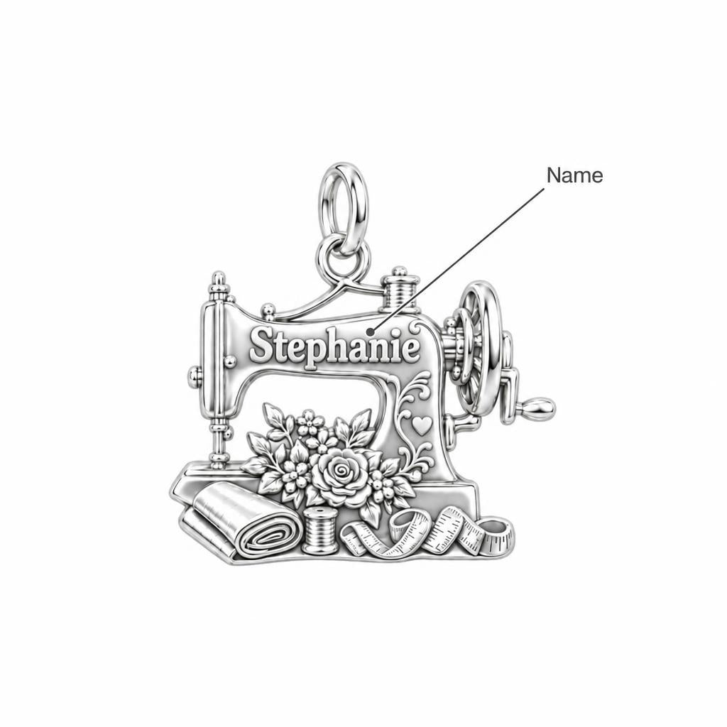 Vintage Sewing Machine Charm Bracelet – Personalized Quilter Gift – personalization guide