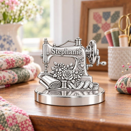 Vintage Sewing Machine Keepsake Plaque – worn / in use