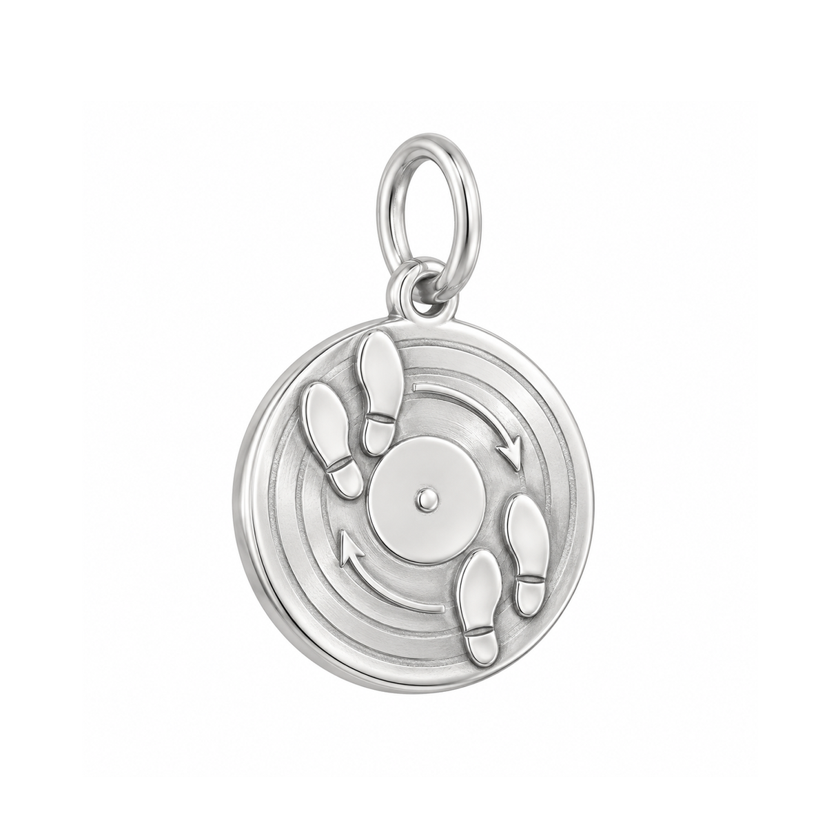 Vinyl Record and Dance Steps Charm — Silver — 50-works-silver-20260916-27