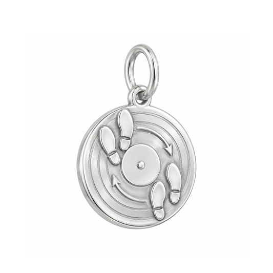 Vinyl Record and Dance Steps Charm — Silver — 50-works-silver-20260916-27
