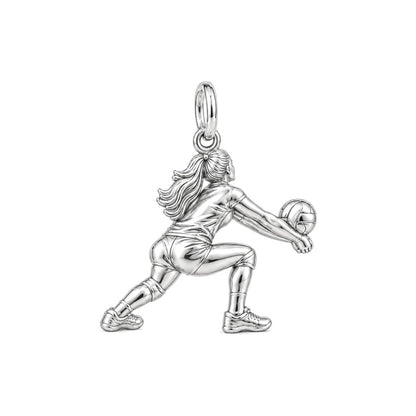 Volleyball Hitter Charm Bracelet – Personalized Athlete Gift – back of the charm, engraving area