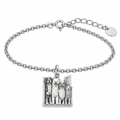 Waiting at the Door Charm Bracelet Set – silver, front view