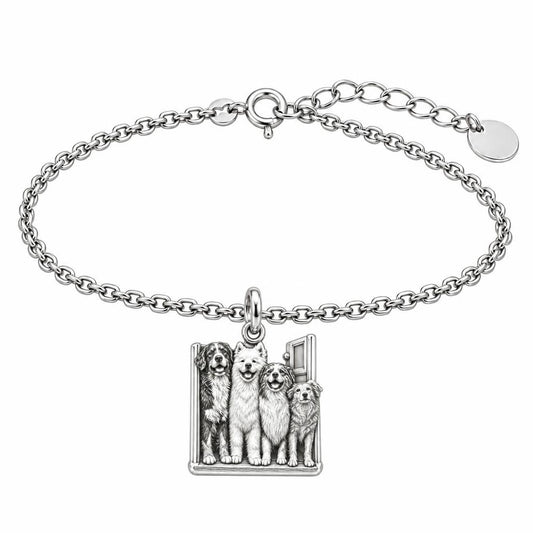 Waiting at the Door Charm Bracelet Set – silver, front view
