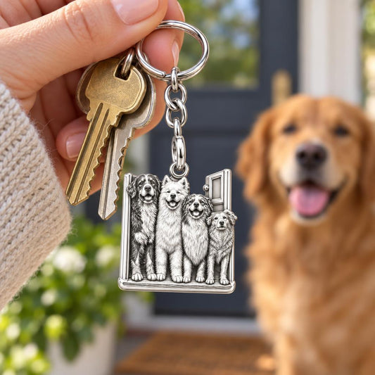Waiting at the Door Charm Keychain – worn / in use