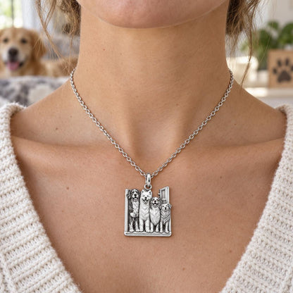 Waiting at the Door Charm Necklace Set – worn / in use