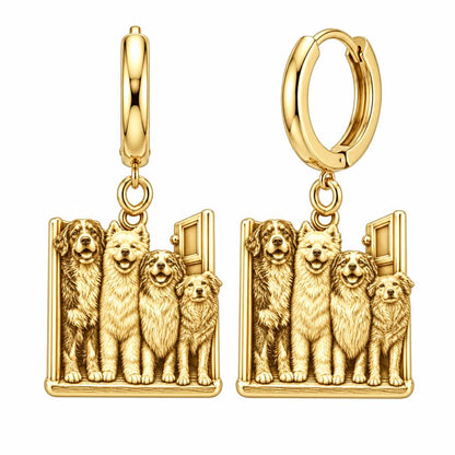 Waiting at the Door Huggie Charm Earrings – 18K gold, front view