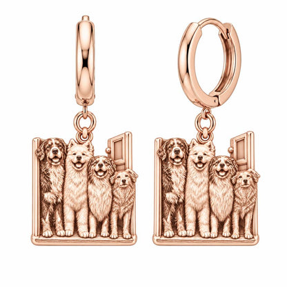 Waiting at the Door Huggie Charm Earrings – rose gold, front view