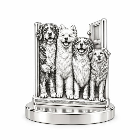 Waiting at the Door Keepsake Plaque – silver, front view