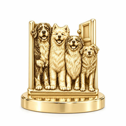 Waiting at the Door Keepsake Plaque – 18K gold, front view