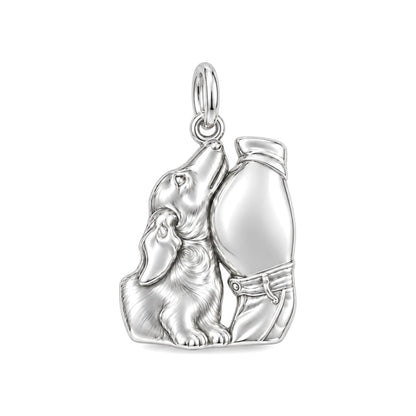 Waiting for Baby Charm Bracelet – Personalized New Mom Gift – silver charm, front view