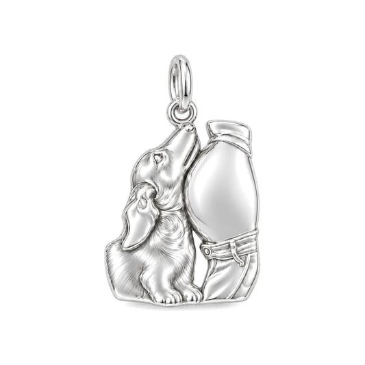Waiting for Baby Charm Bracelet – Personalized New Mom Gift – silver charm, front view