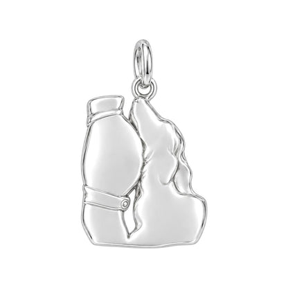 Waiting for Baby Charm Bracelet – Personalized New Mom Gift – back of the charm, engraving area