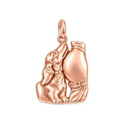 Waiting for Baby Charm Bracelet – Personalized New Mom Gift – rose gold charm, front view