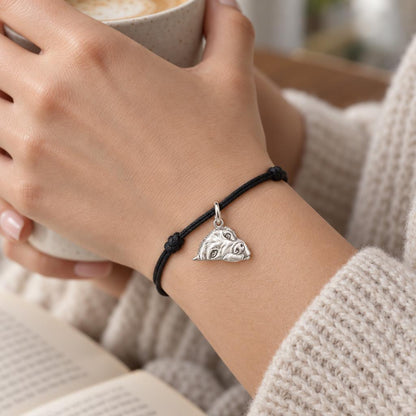 Waiting for You Charm and Polyester Cord Bracelet Set