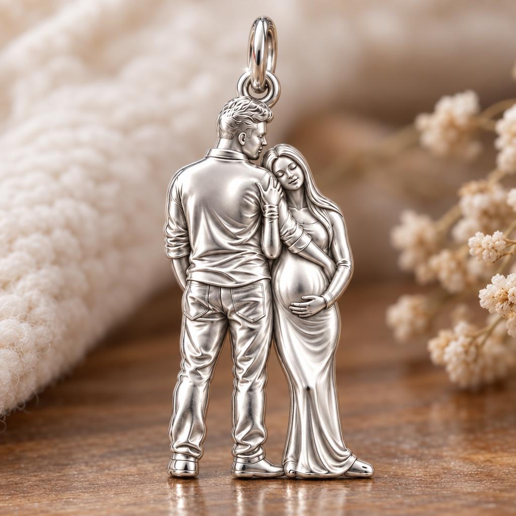 Waiting for You Charm Bracelet – Personalized Couple Gift – macro detail of the charm