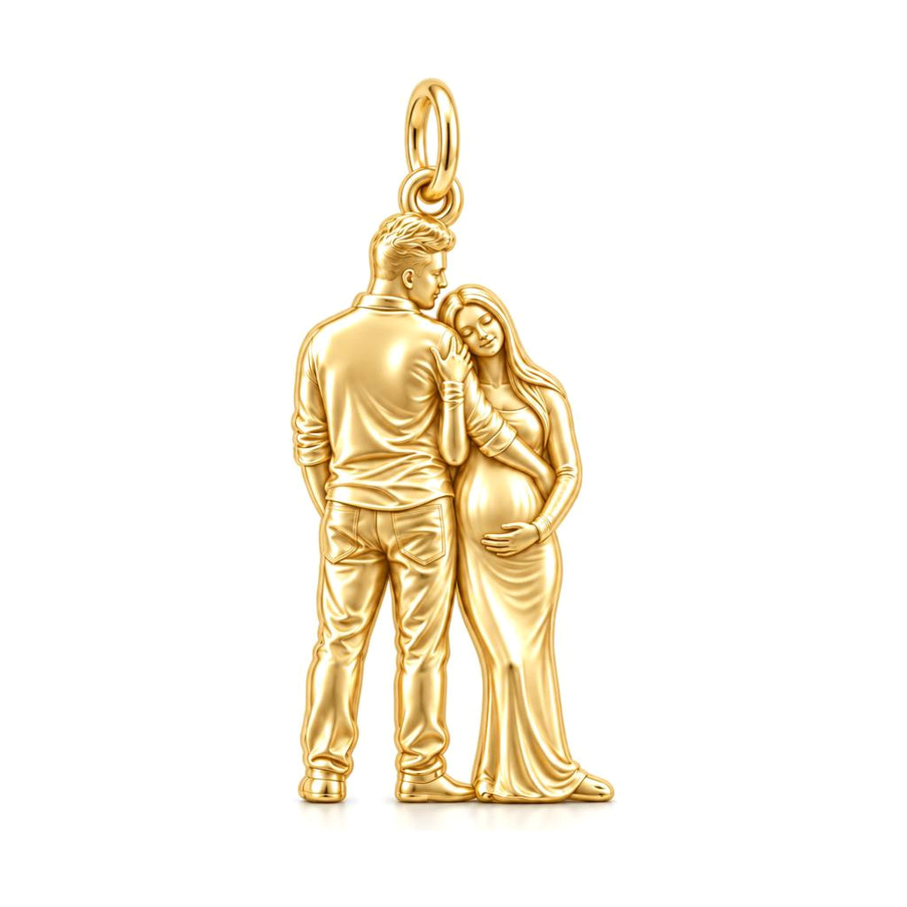 Waiting for You Charm Bracelet – Personalized Couple Gift – 18K gold charm, front view