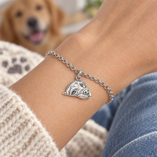 Waiting for You Golden Retriever Charm Bracelet Set – worn / in use