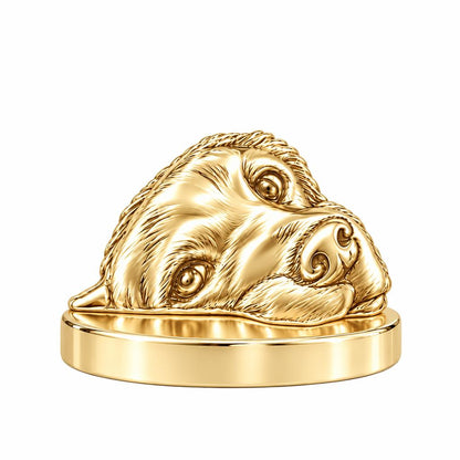 Waiting for You Golden Retriever Keepsake Plaque – 18K gold, front view