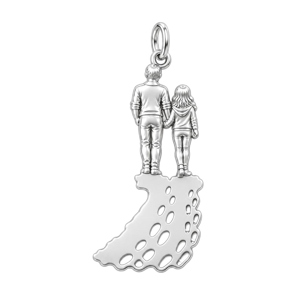 Walk With Me Charm Bracelet – Personalized Dad Gift – back of the charm, engraving area