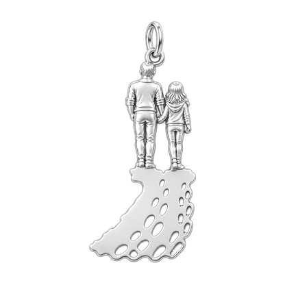 Walk With Me Charm Bracelet – Personalized Dad Gift – back of the charm, engraving area