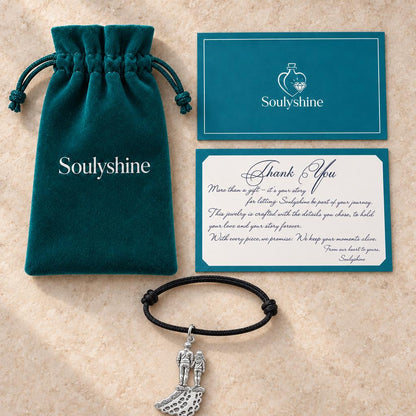 Walk With Me Charm Bracelet – Personalized Dad Gift – Soulyshine velvet pouch and gift card