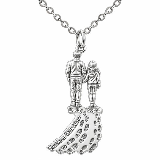 Walk With Me Charm Necklace Set – silver, front view