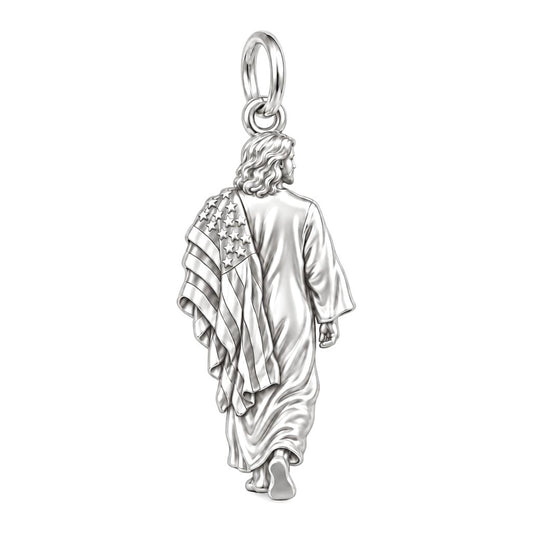 Walking with Faith Charm and Polyester Cord Bracelet Set