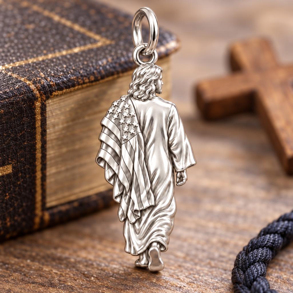 Walking with Faith Charm and Polyester Cord Bracelet Set